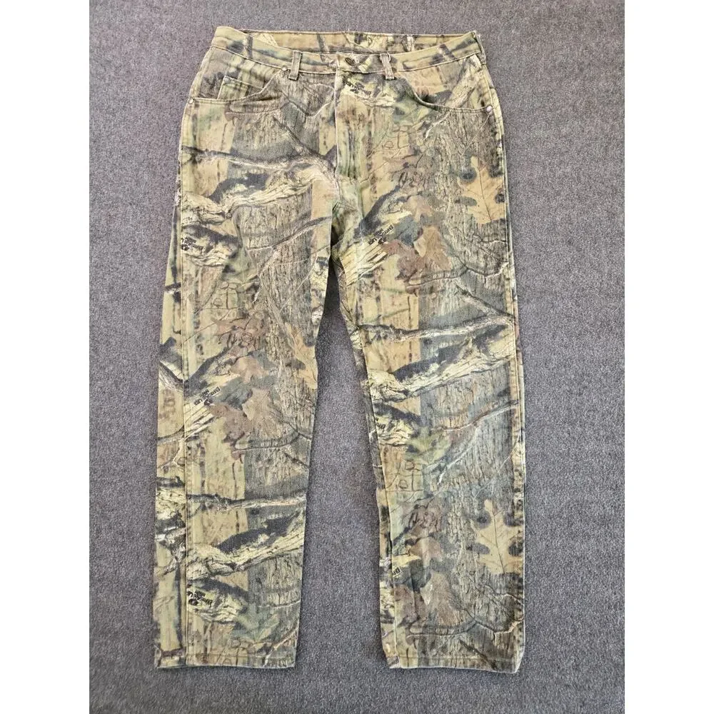 Wrangler Pro Gear Vtg Y2K Mossy Oak Breakup Camo Jeans Mens Sz 36x32 Gorpcore